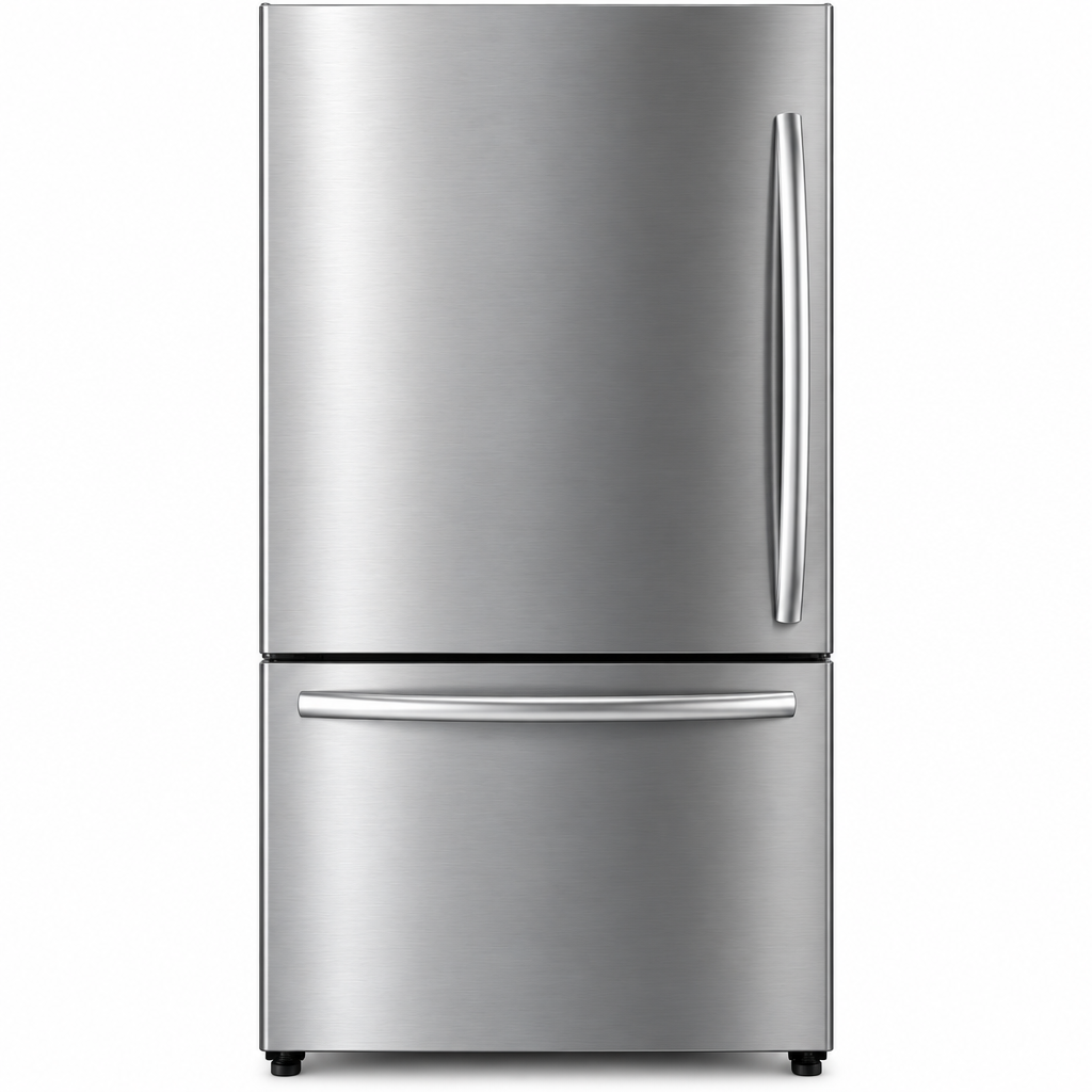 MORA 22 Cu. Ft. Stainless Steel Bottom Freezer Refrigerator – Like New