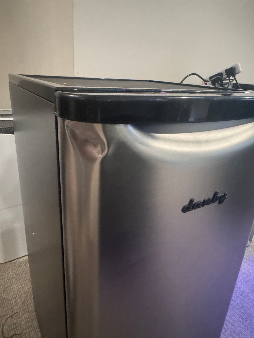 Danby 3.3 cu. ft. Compact Fridge in Stainless Steel Look(SMALL DENT)